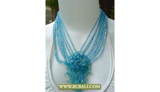 Blue Squins Necklaces Fashion mix Stones